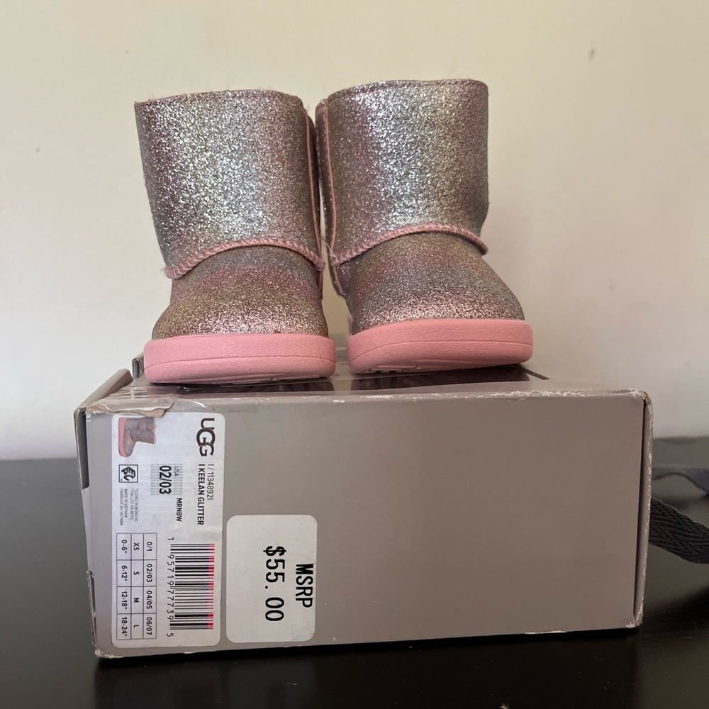 UGG Kids Sparkle Boots - Silver and Pink